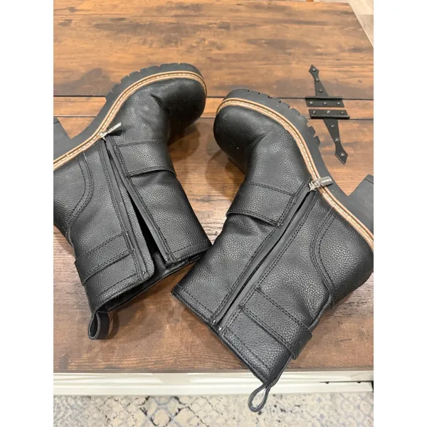 Blondo Reno Waterproof Moto Lug Sole Boots Womens 9 Black Leather Grunge‎ - Image 3