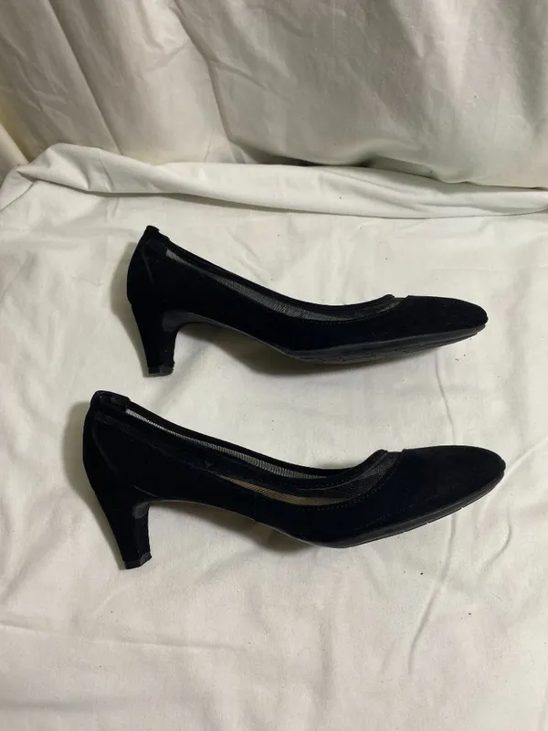 Solesenseability Black Mesh Trim Kitten Heel Pumps Women’s Size 10 Wide Comfort - Image 4
