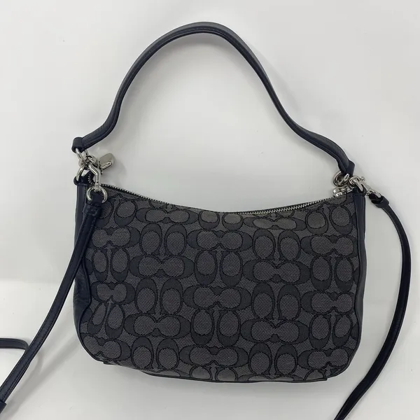 Coach Signature Chelsea Jacquard Crossbody Bag Purse 37584 Black - Image 10