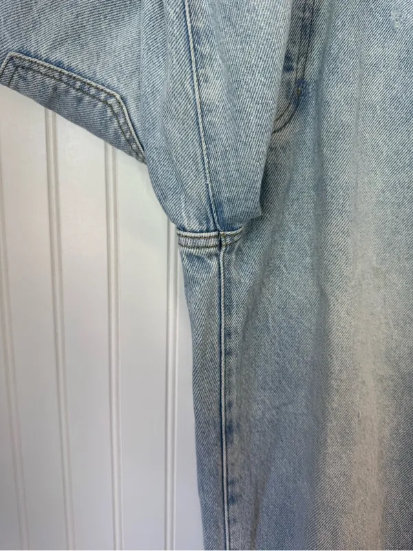 Pacsun Womens Dad Jean Light Blue Wash Distressed Rips Cotton Button Fly Size 23 - Image 9