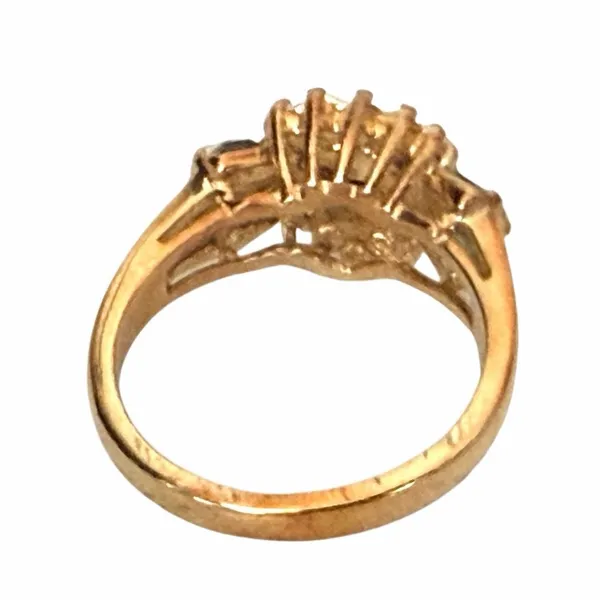 Vintage Nolan Miller Sapphire Blue Heart Crystal Ring Gold Tone - Image 8