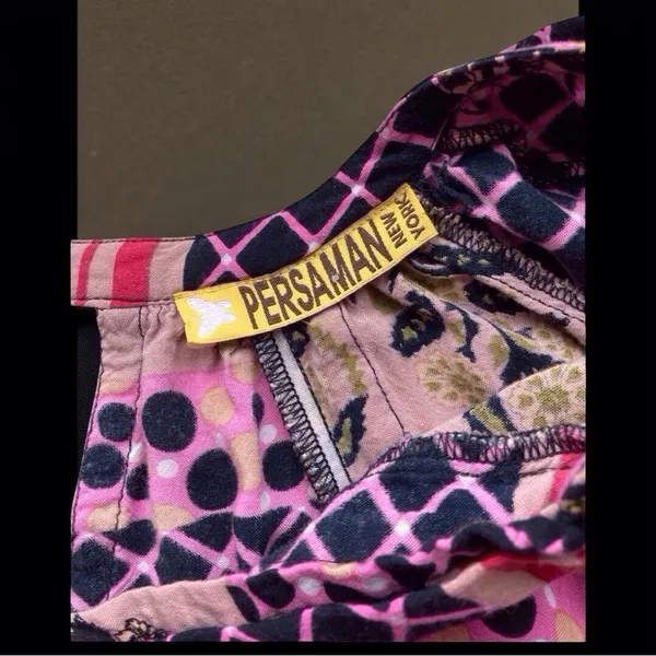 Persaman NY Boho Blouse Size L – Vibrant Artistic Print, EUC Pink Size L - Image 2