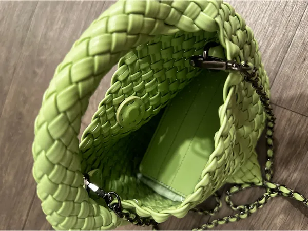 Woven Mini Handbag in Light Green | 2 - Image 4