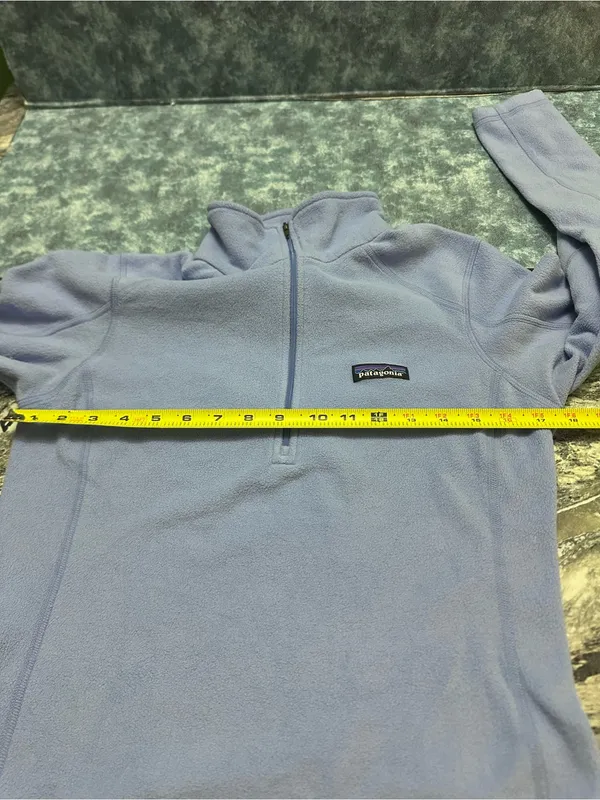 Patagonia Light Blue Women's Quarter-Zip Fleece Pullover XS - Image 5