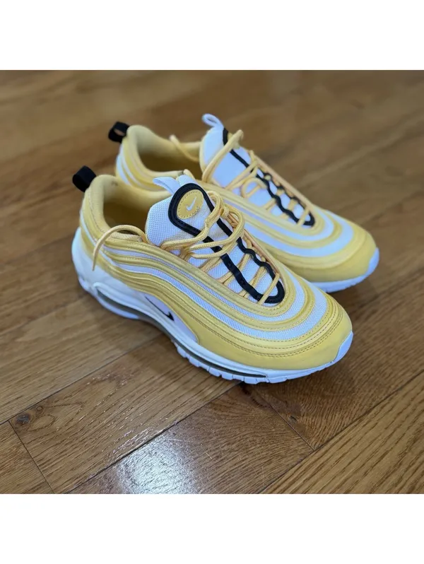 Size US 8 Wmns Nike Air Max 97 Topaz Gold White Taxi Sneakers Trainers 921733 - Image 13