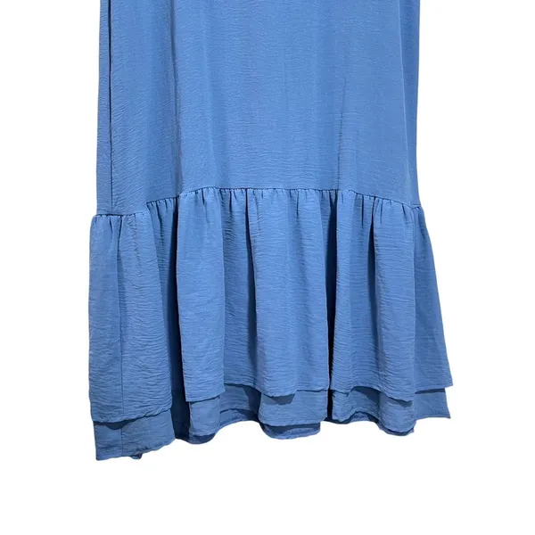 Beeson River Maxi Dress NWT Women's Large Lagenlook Ruffle‎ Drop Waist Blue - Image 3