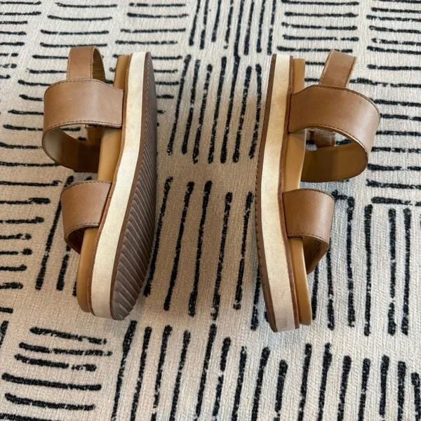 Nisolo Go-To Flatform Leather Platform Sandals Almond 7.5 - Image 4