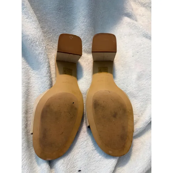J.Crew‎ Block Heel Slide Sandals Suede Beige Minimalist Neutral Size 11 - Image 10