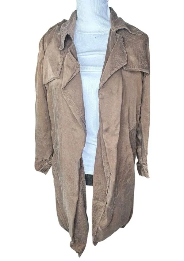 Anthropologie x Moth Carrie Belted Trench Coat Size X-Small Open NO BELT - Image 5