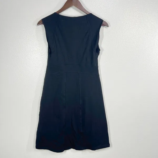 Athleta Black Square Neck Sleeveless Sheath Dress‎ Organic Cotton Spandex Small - Image 3