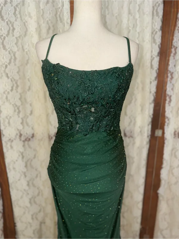 Gorgeous Green Sparkling Mermaid Prom/Pageant Gown - Image 4