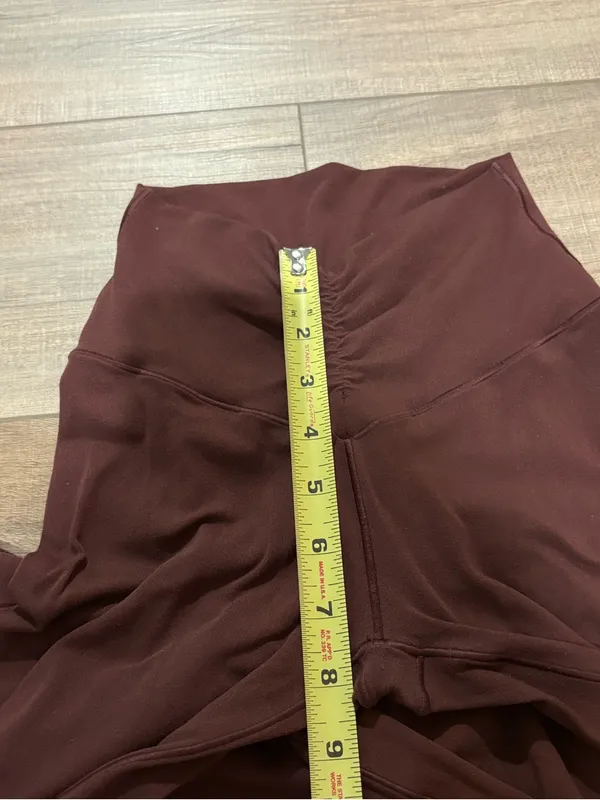 OFFLINE by Aerie High Rise Ruched Flare Leggings Brown Burgundy XS - Image 8