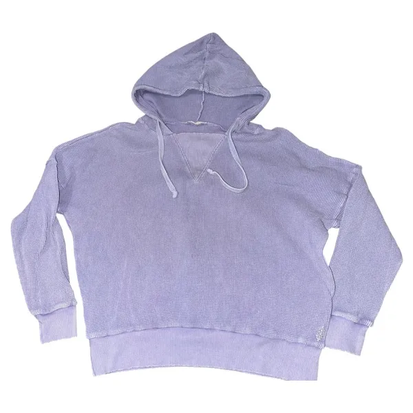 FP Movement Free People Women’s XS Purple Lilac Waffle Knit Hoodie Simple Hoodie - Image 2