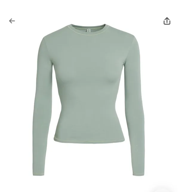 Skims cotton jersey long sleeve top - Image 3