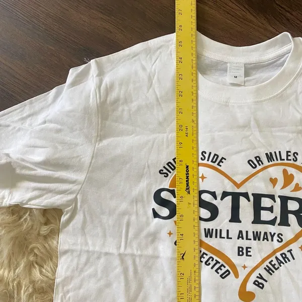 Source Unknown New unworn White Sisters Love Graphic Print T-shirt Size M - Image 5