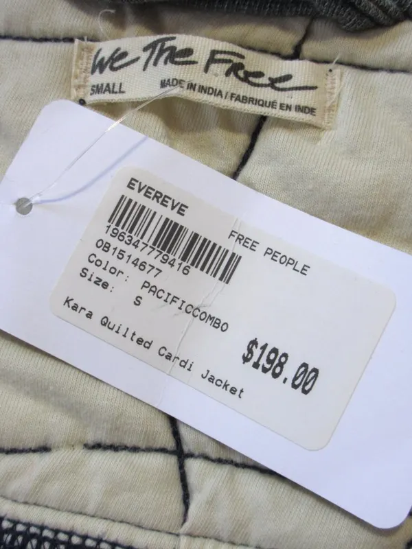 NWT Free People Kara Quilted Cardi Jacket in Pacific Combo Open Front S - Image 7