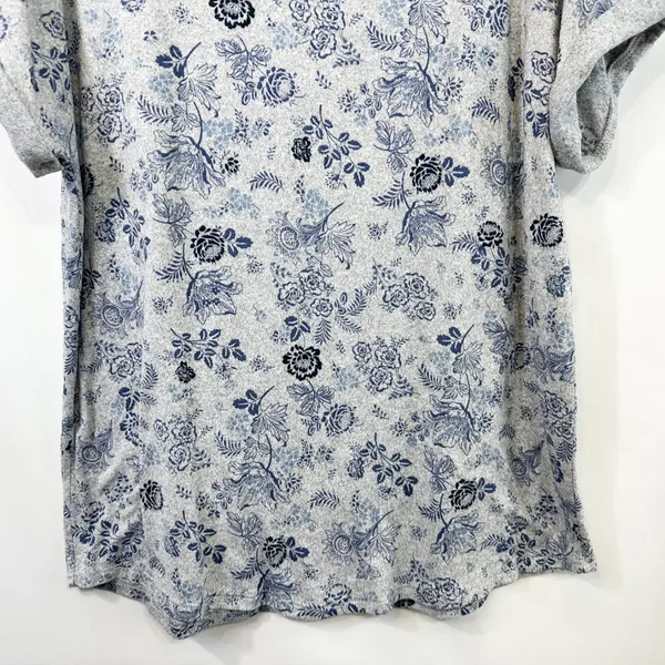 Lucky Brand XL‎ Pajama Set Gray Blue Floral Toile Short Sleeve Loungewear 727 - Image 7