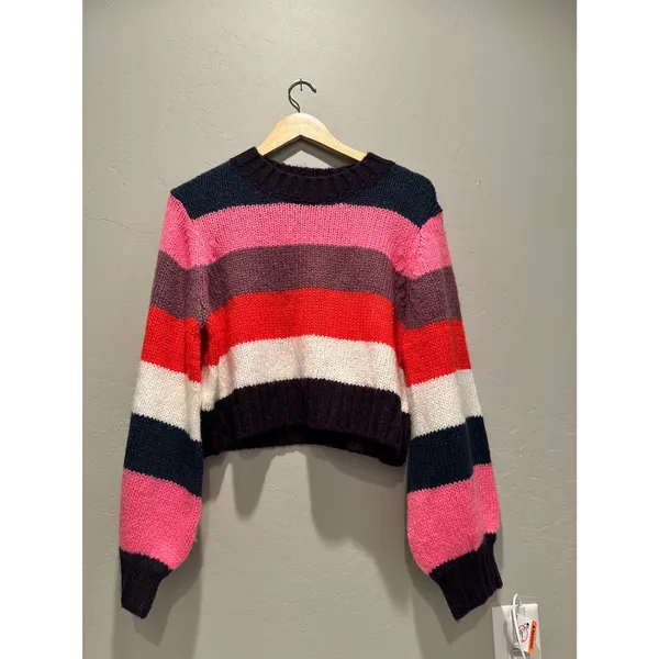 Rolla's Covergirl Gigi Knit Sweater Large Striped Wool‎ Blend Balloon Sleeves - Image 2