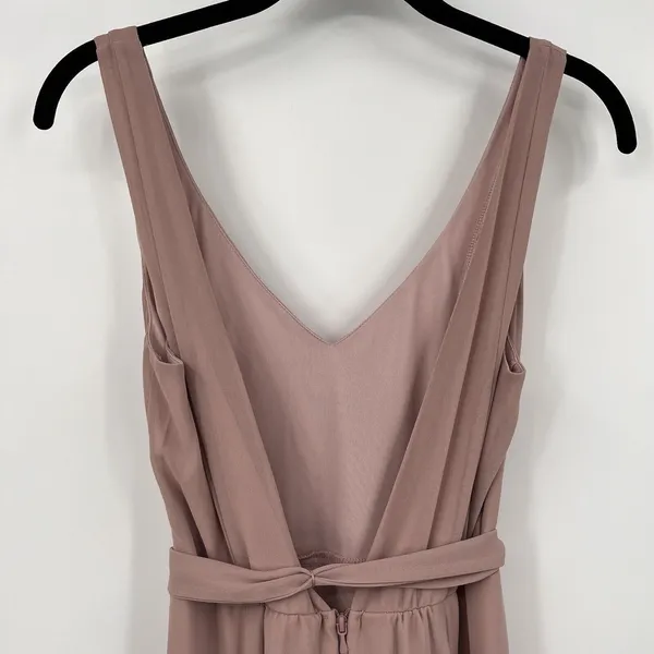 Show Me Your Mumu Jenn Maxi Bridesmaids Formal Dress Soft Beige Chiffon Sz Small - Image 4