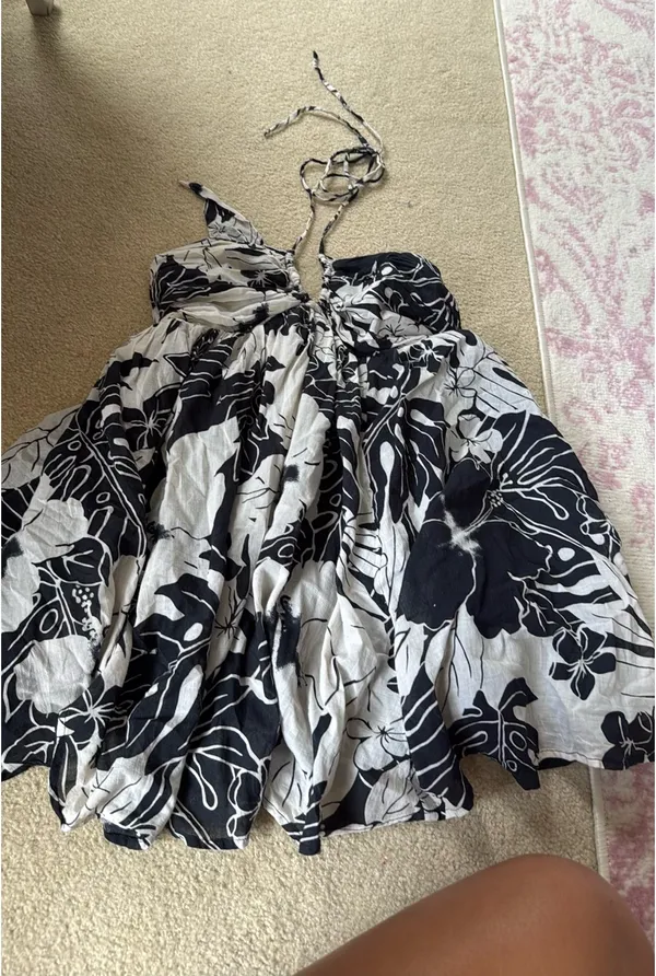 American Eagle Ruched Halter Mini Dress - Image 3