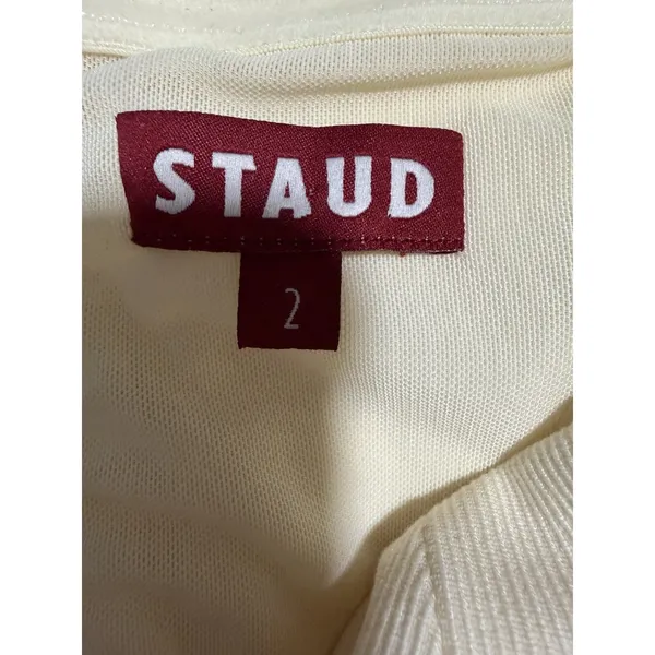 STAUD Silvia Strapless Peplum‎ Top Ecru Women's Size 2 - Image 8