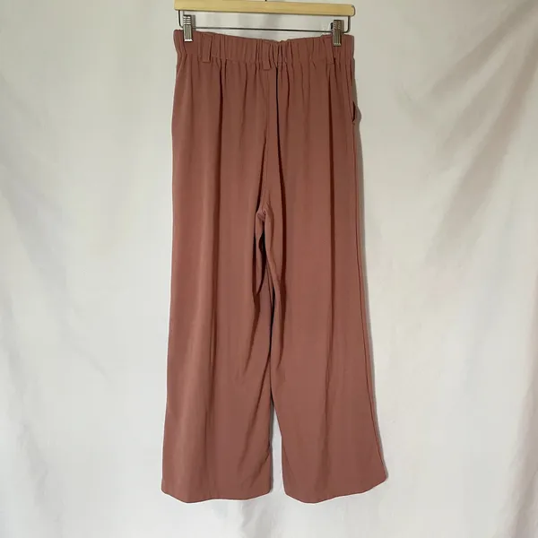 Halara Flex High Waisted Pocket Wide‎ Leg Waffle Work Pants rose tan women's M - Image 6