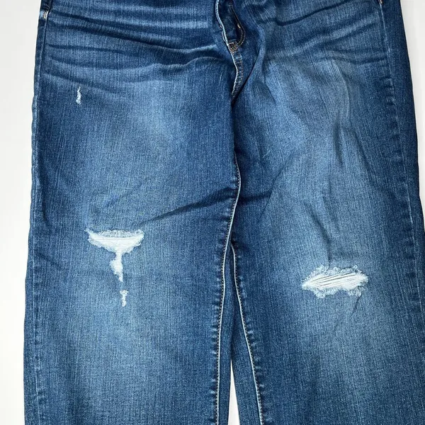 Time & Tru Distressed Medium Wash Straight Leg Jeans 18 - Image 3