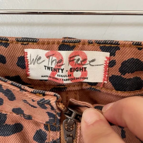 Free People We The Free Denim Mini Skirt Leopard Print Brown Black Women's 28 - Image 7
