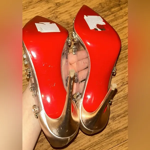 Christian Louboutin Degraqueen Clear Pointed Toe Pump size 38.5 - Image 14