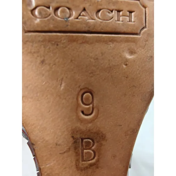 Womens Coach Wedge Sandals Tan Size 9B - Image 5