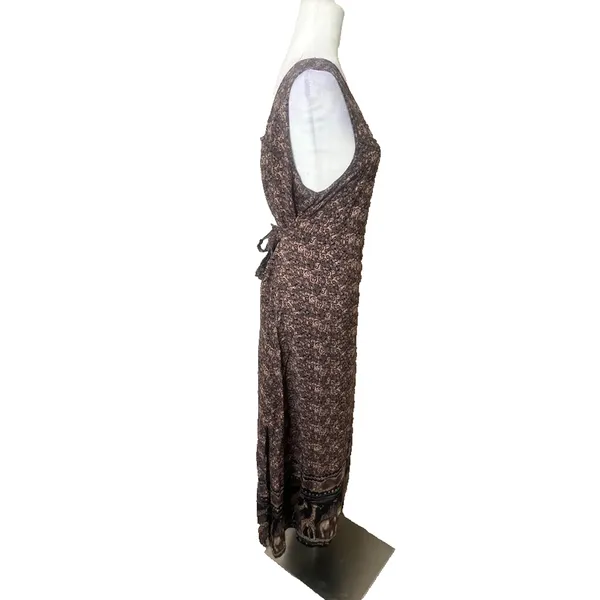 Vintage Looking Good Maxi Dress Safari Giraffe Elephant Asymmetric Tie Back 1X‎ - Image 8