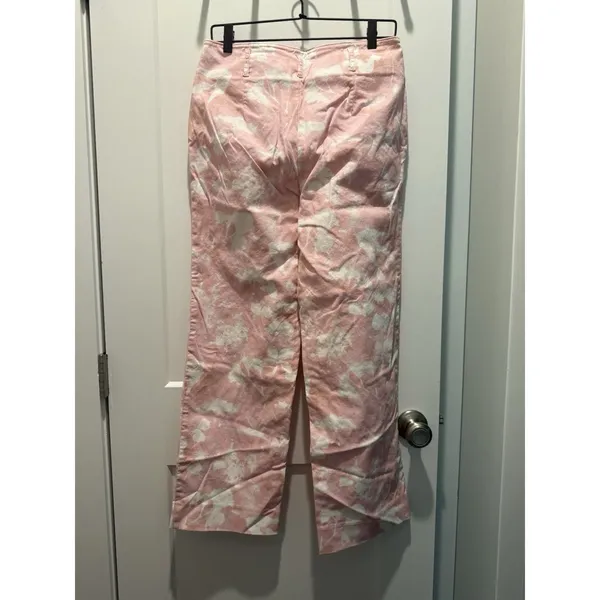 Anthropologie Maeve Pink Tie Dye Straight Leg Pants Women's Trouser 6 Small - Image 4