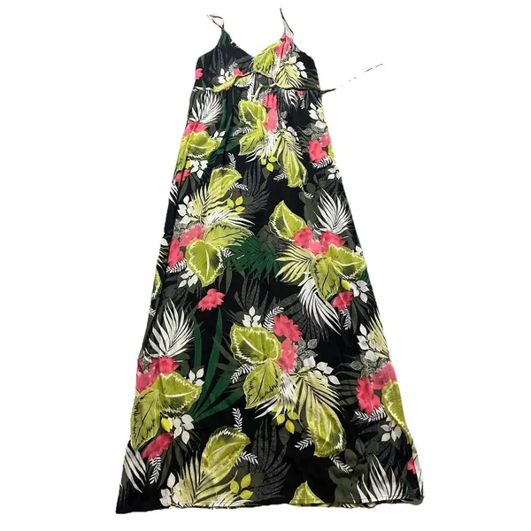 Express Maxi Dress XS tropical Black Pink Hawaii Beach resort - Image 2
