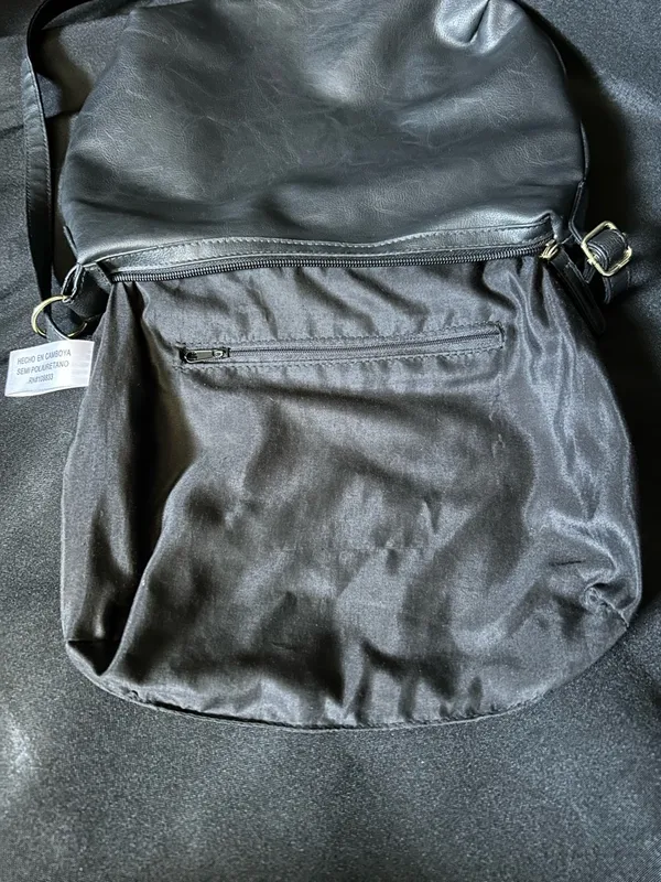 Rosetti Black Leather Shoulder Bag with Gold Hardware - Image 8