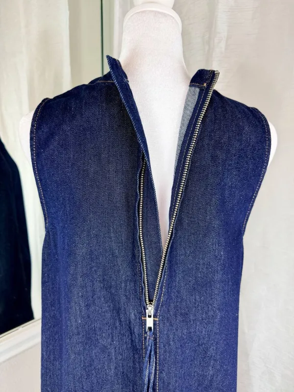 Madewell Denim Shift Dress Womens Size 2 100% Cotton Sleeveless Blue Midi - Image 8