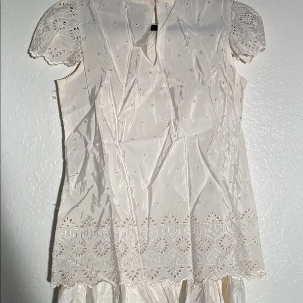 Vintage 80’s Bone White‎ Lace Dress Sise S/M - Image 3