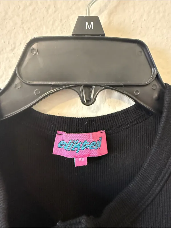 Edikted Basel Button up Tank Top Black Size XS Ribbed Summer Spring Y2K - Image 3