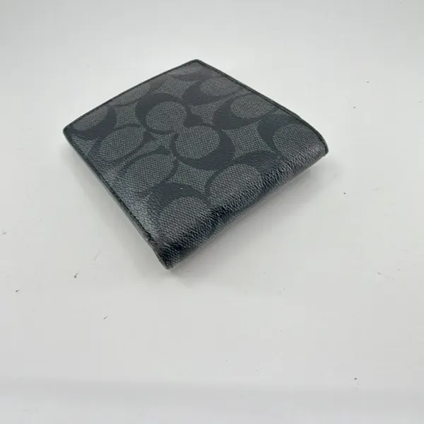 Coach Signature C Bifold Wallet Charcoal Pink Coated Canvas - Image 4