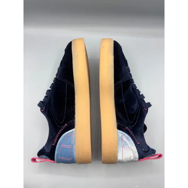 Steve Madden Tucker Navy Sneakers‎ 9 Velour Casual Gum Sole Pink Accents - Image 7