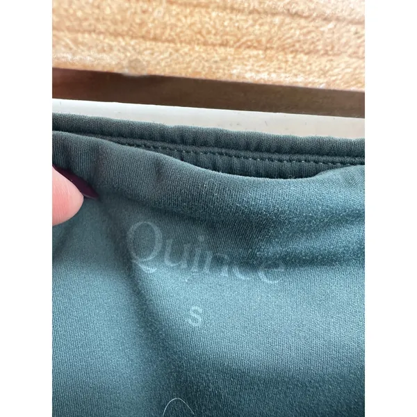 Quince Women High Waisted Flare Leggings Forest Green Size S Athleisure Yoga - Image 7