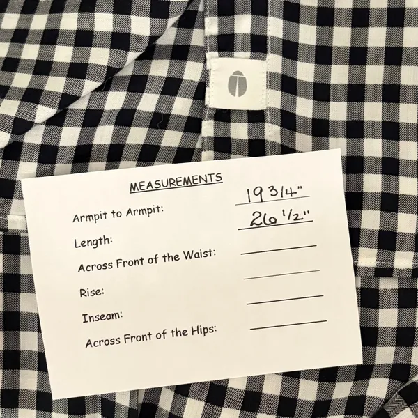 GRAYSON The Hero Black White Gingham Button Front Shirt Blouse Size 02 Small - Image 14