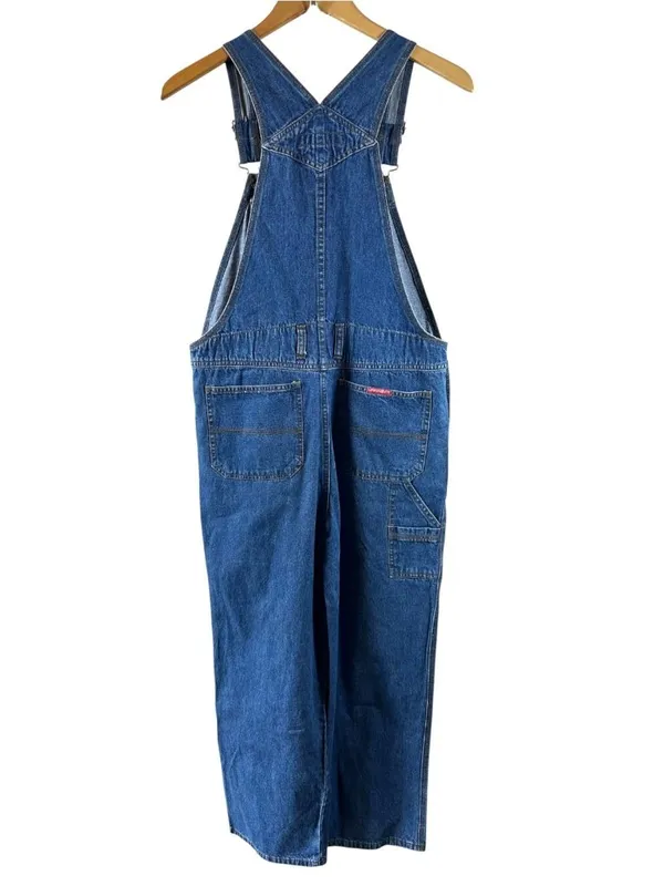 Vintage 90s Unionbay Denim Overalls XL Blue Carpenter Bib Wide Leg Hong Kong - Image 6