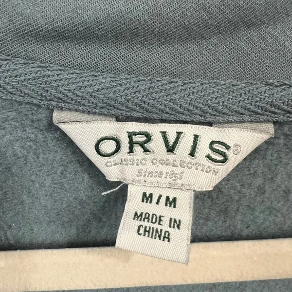Orvis Sweatshirt Womens Medium Blue Gray Great V-Neck Modal Blend Long Sleeve - Image 2