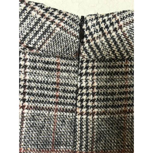 Bagatelle Plaid Mini Skirt Large Velvet Trim Button Front Heritage Preppy - Image 6