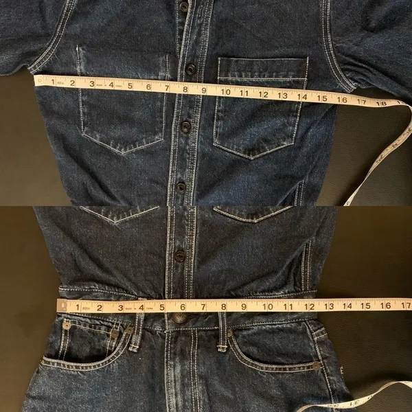 Rag & Bone Willow Denim Wide Leg Jumpsuit One Piece‎ Indigo Size 23 NWT - Image 12