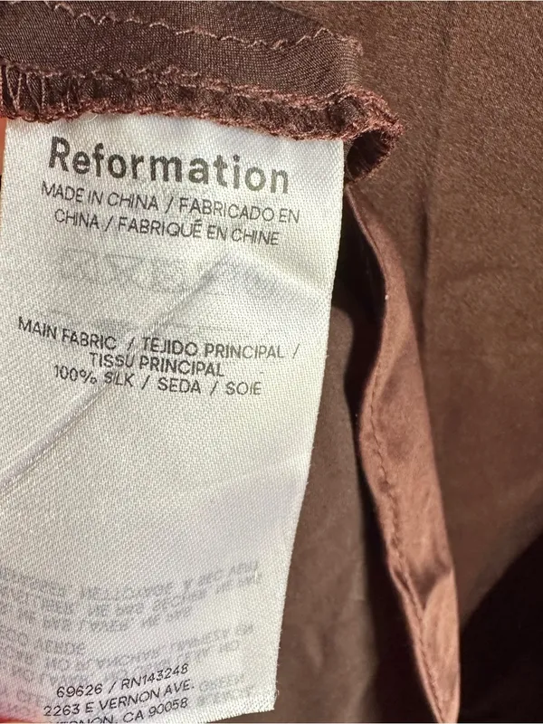 Reformation Aara Silk Halter Maxi Dress Chocolate Brown - Image 8