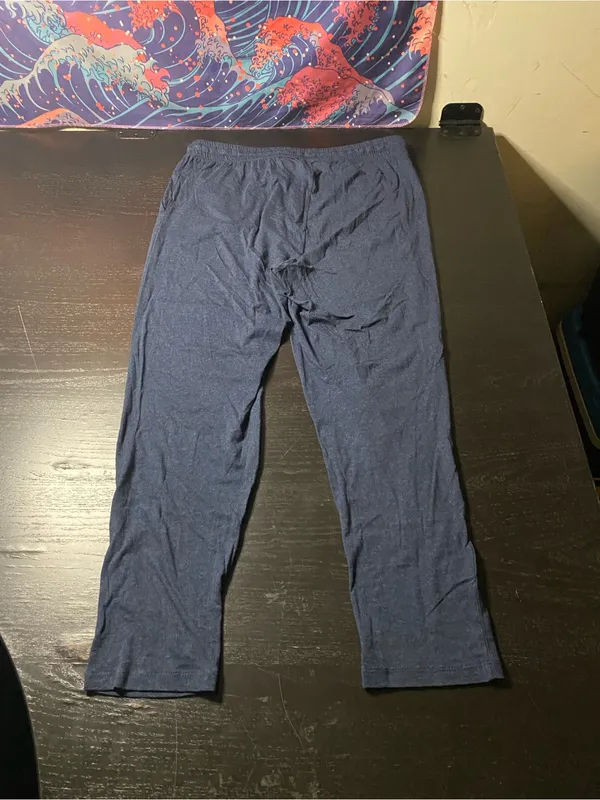Navy Lounge Pants with Drawstring Blue - Image 6