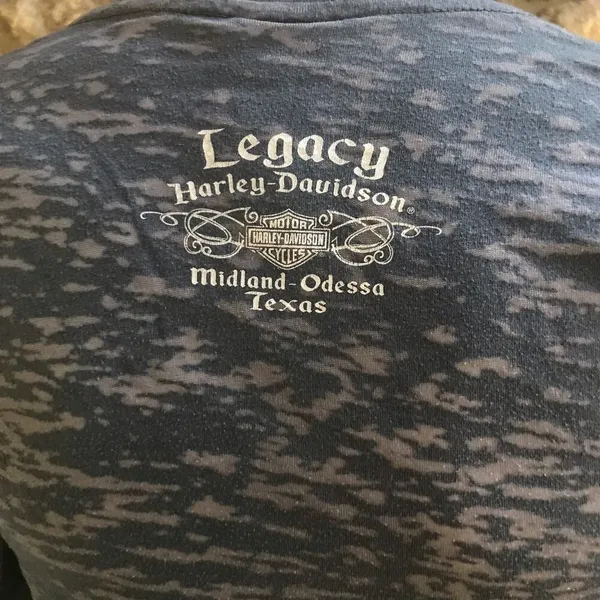 Harley Davidson Legacy Midland -Odessa Texas Gray V-Neck Short Sleeve Shirt S - Image 5