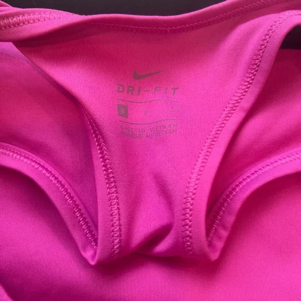Nike Dri-FIT Sports Bra Pink Black Racerback Small Athleisure - Image 4