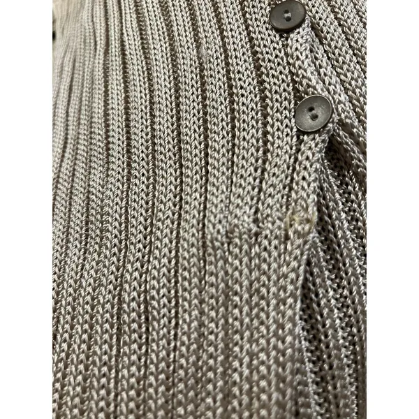 Free People Vie Boheme Cardi Sandcastle Tan Ribbed Knit Slit Cardigan Large L - Image 11